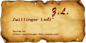 Zwillinger Leó névjegykártya